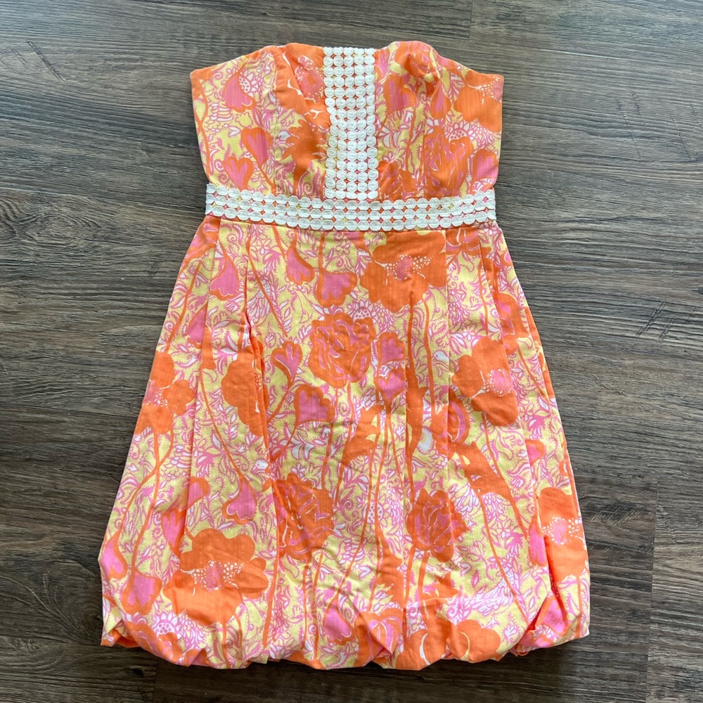 Rarely worn vintage original Lilly Pulitzer strapless dress size 0.